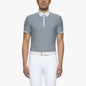 CAVALLERIA TOSCANA  S/S ZIP MEN'S COMP POLO W/ BI-COLOR TIE HOLDER