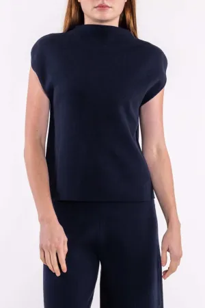 REVERSIBLE MOCK NECK TOP