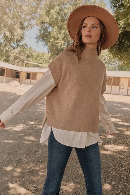 Ribbed knit Short Dolman Sleeves Top