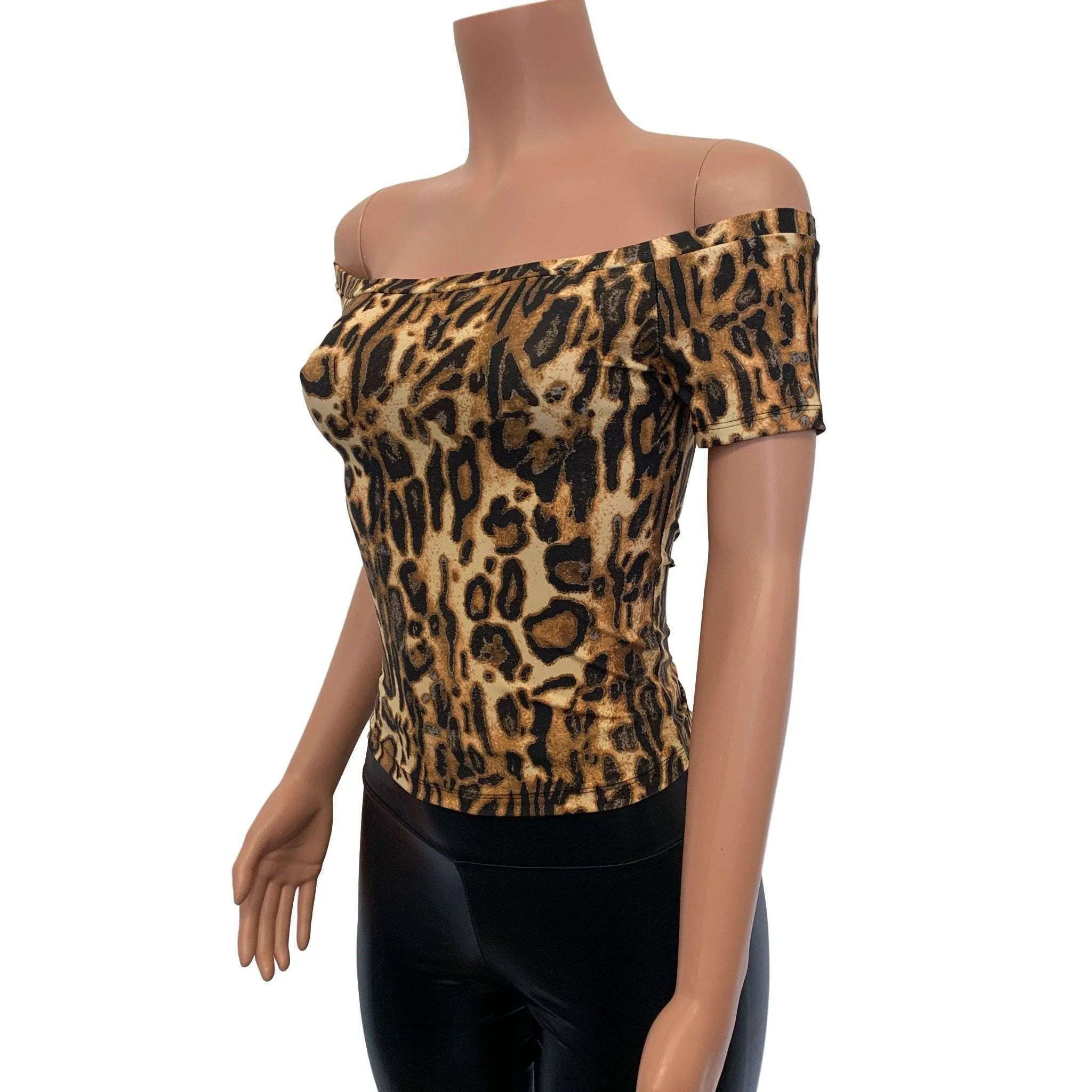 SALE - Cold Shoulder Top - Leopard