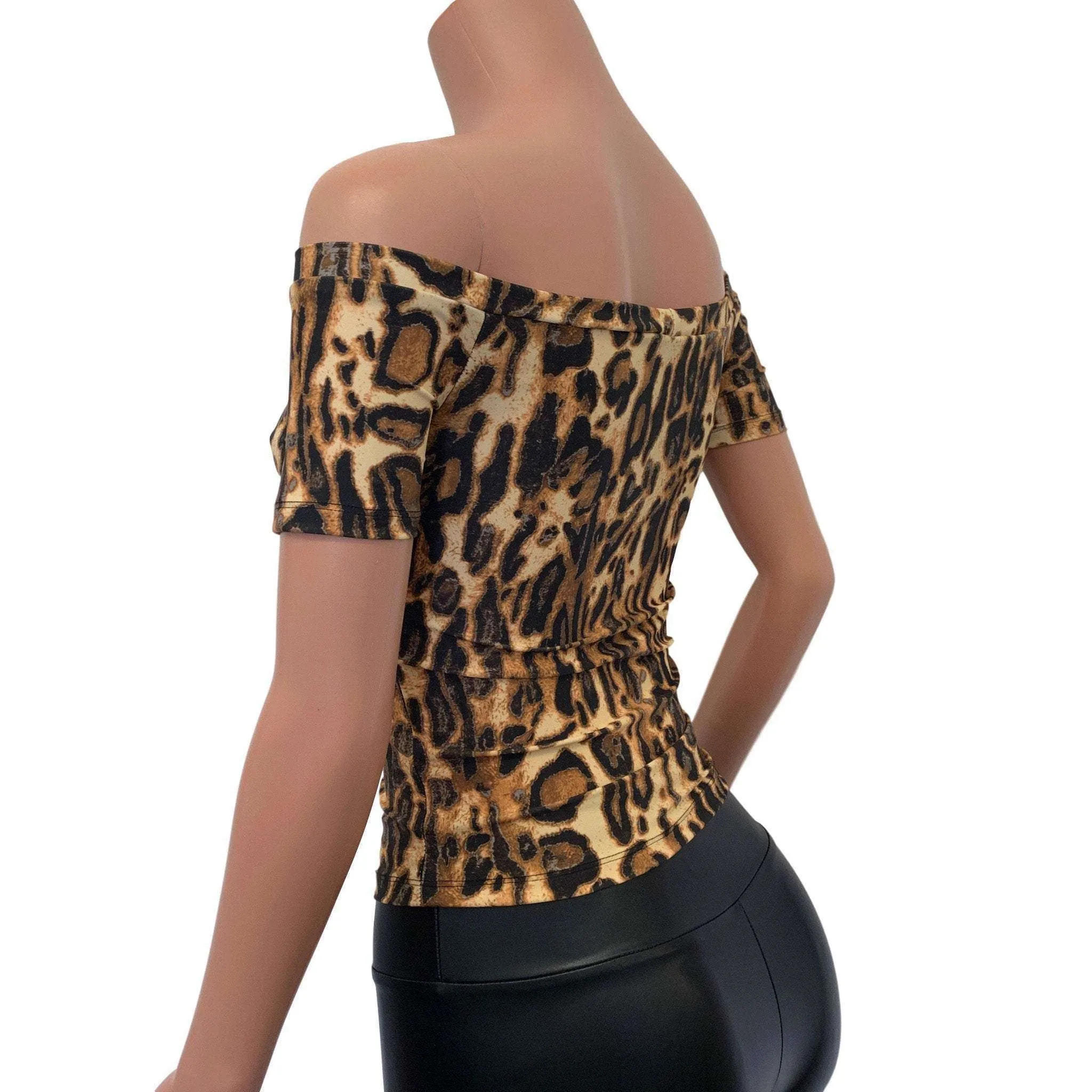 SALE - Cold Shoulder Top - Leopard