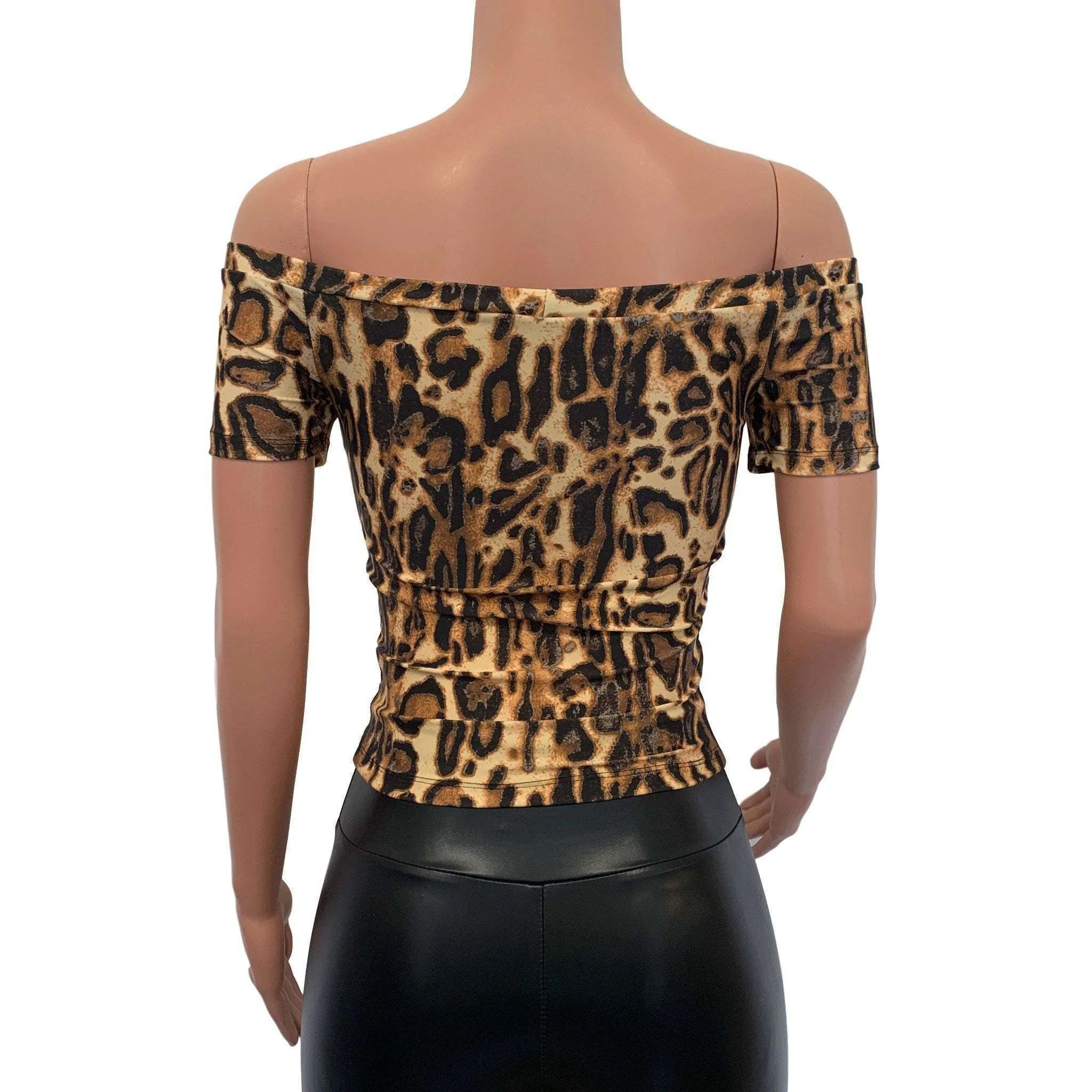 SALE - Cold Shoulder Top - Leopard