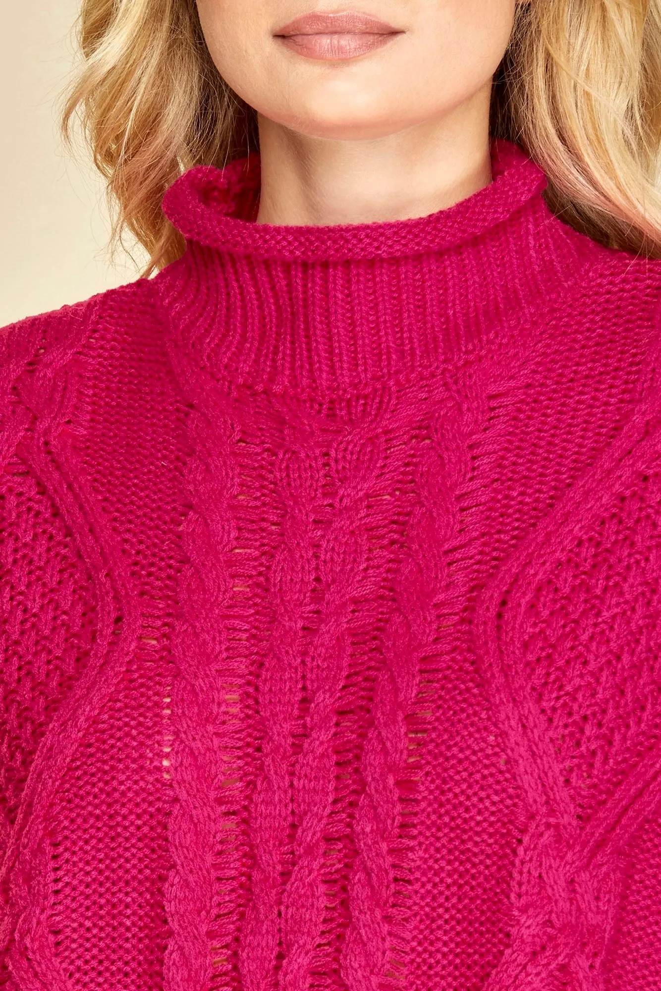 Sleeveless Cable Sweater Vest Top