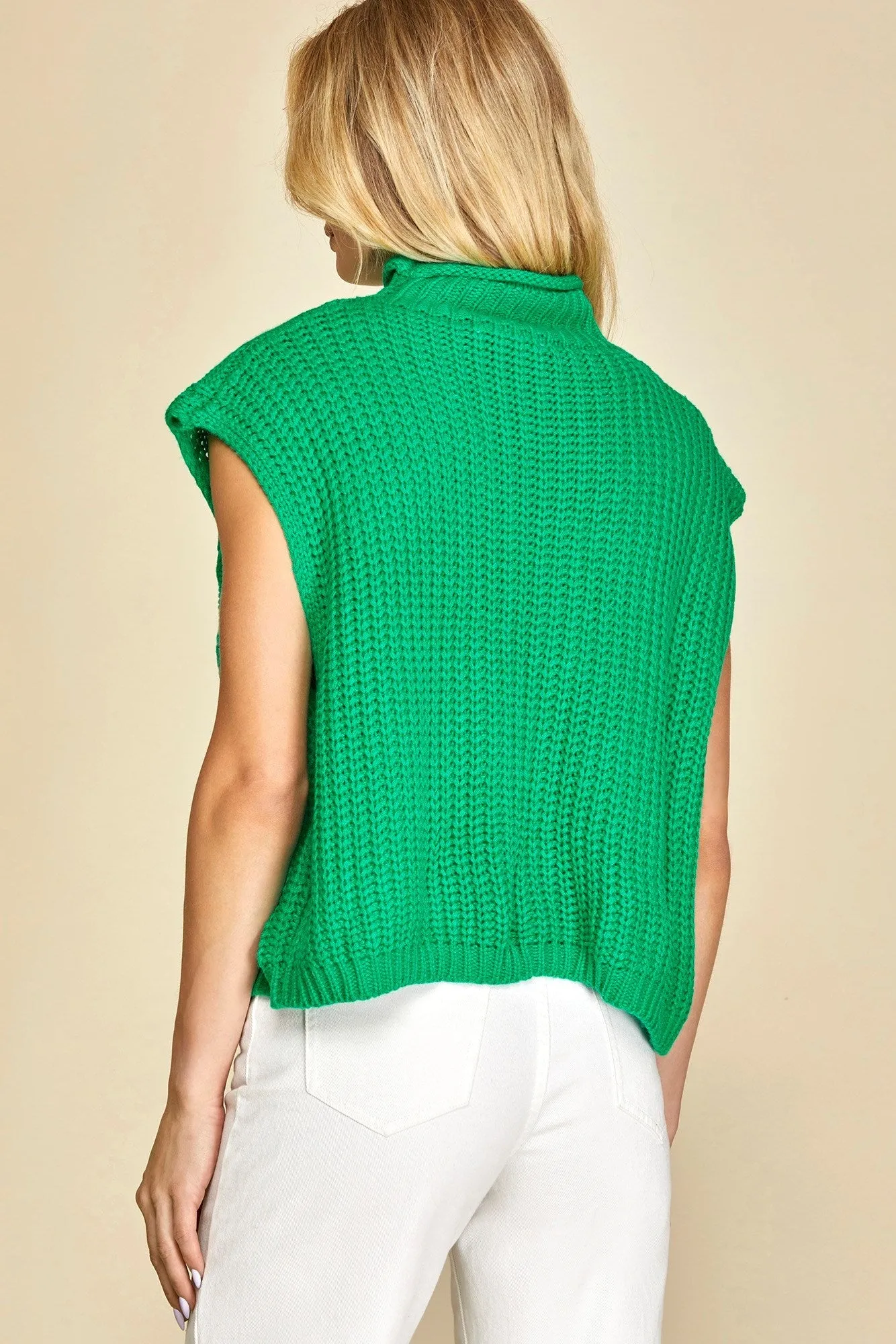 Sleeveless Cable Sweater Vest Top