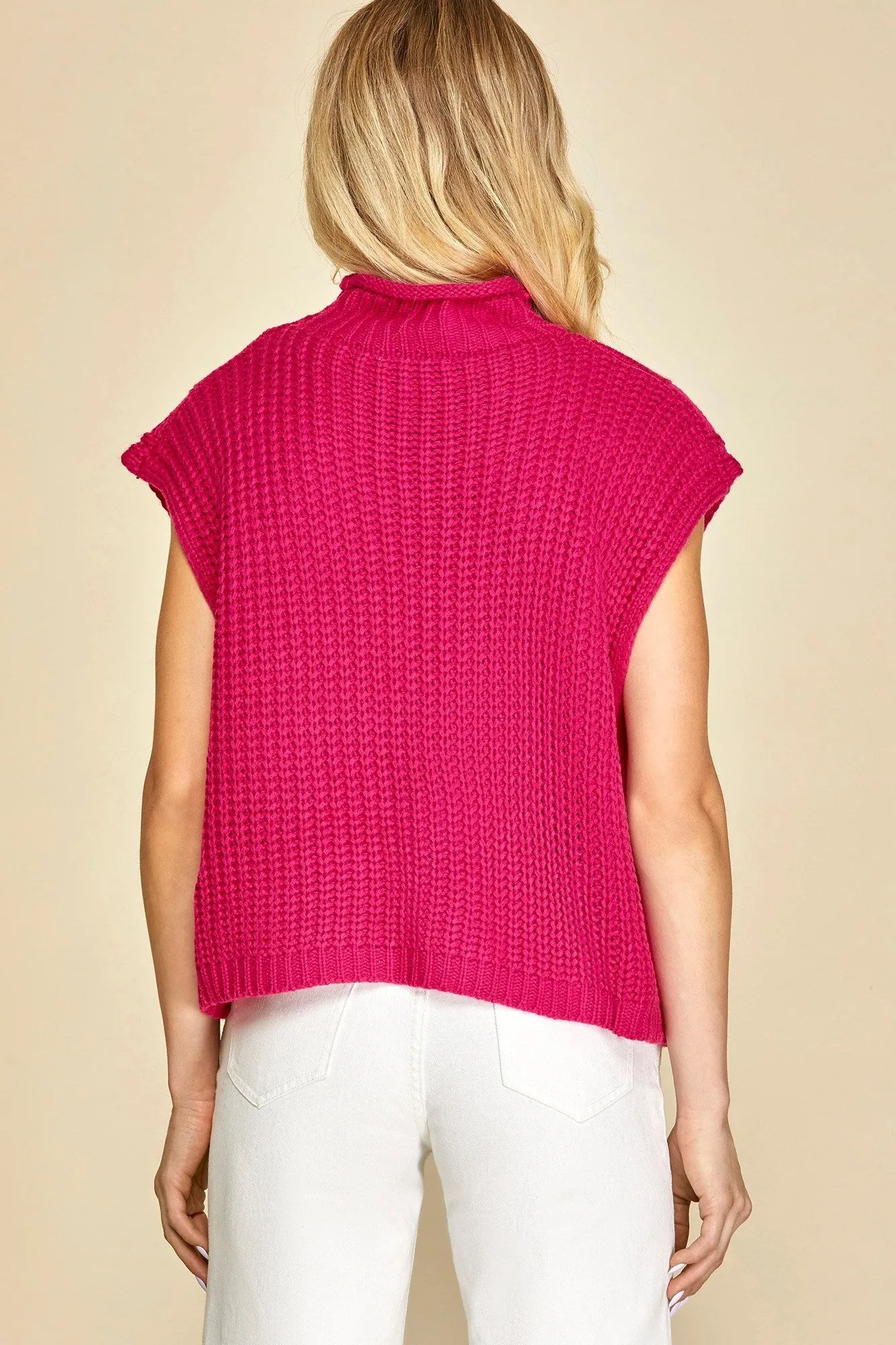 Sleeveless Cable Sweater Vest Top