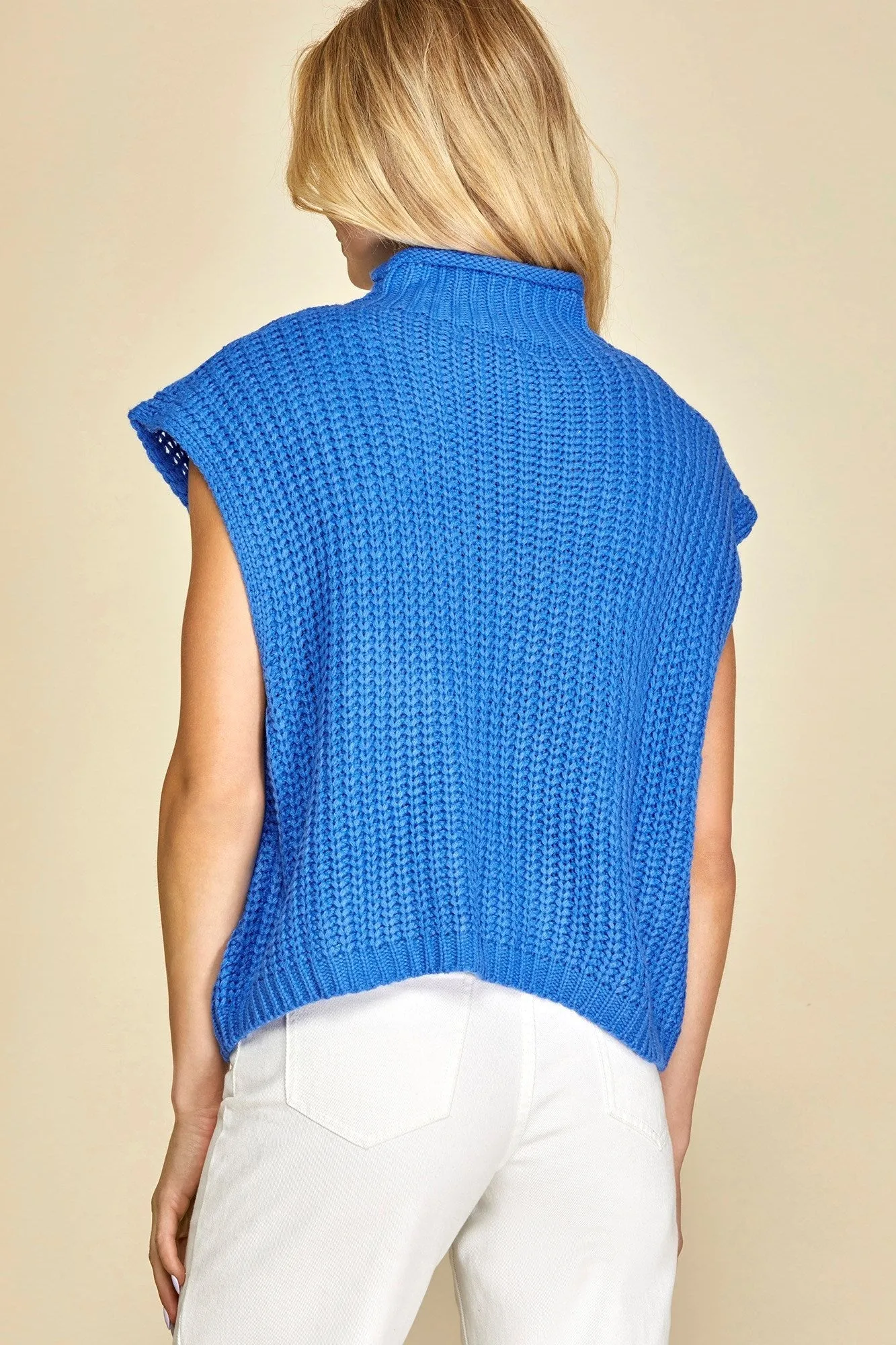 Sleeveless Cable Sweater Vest Top