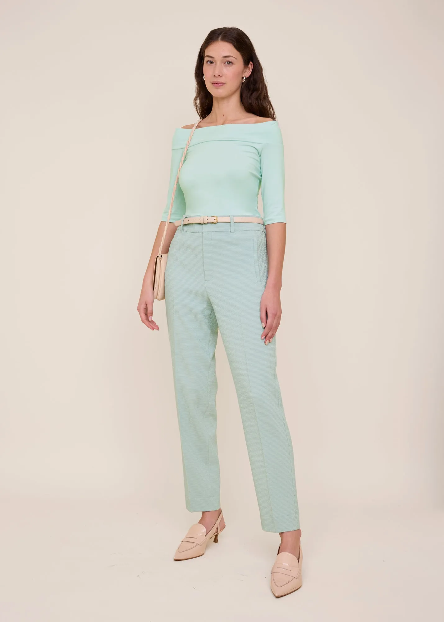 Tapered waffle trousers
