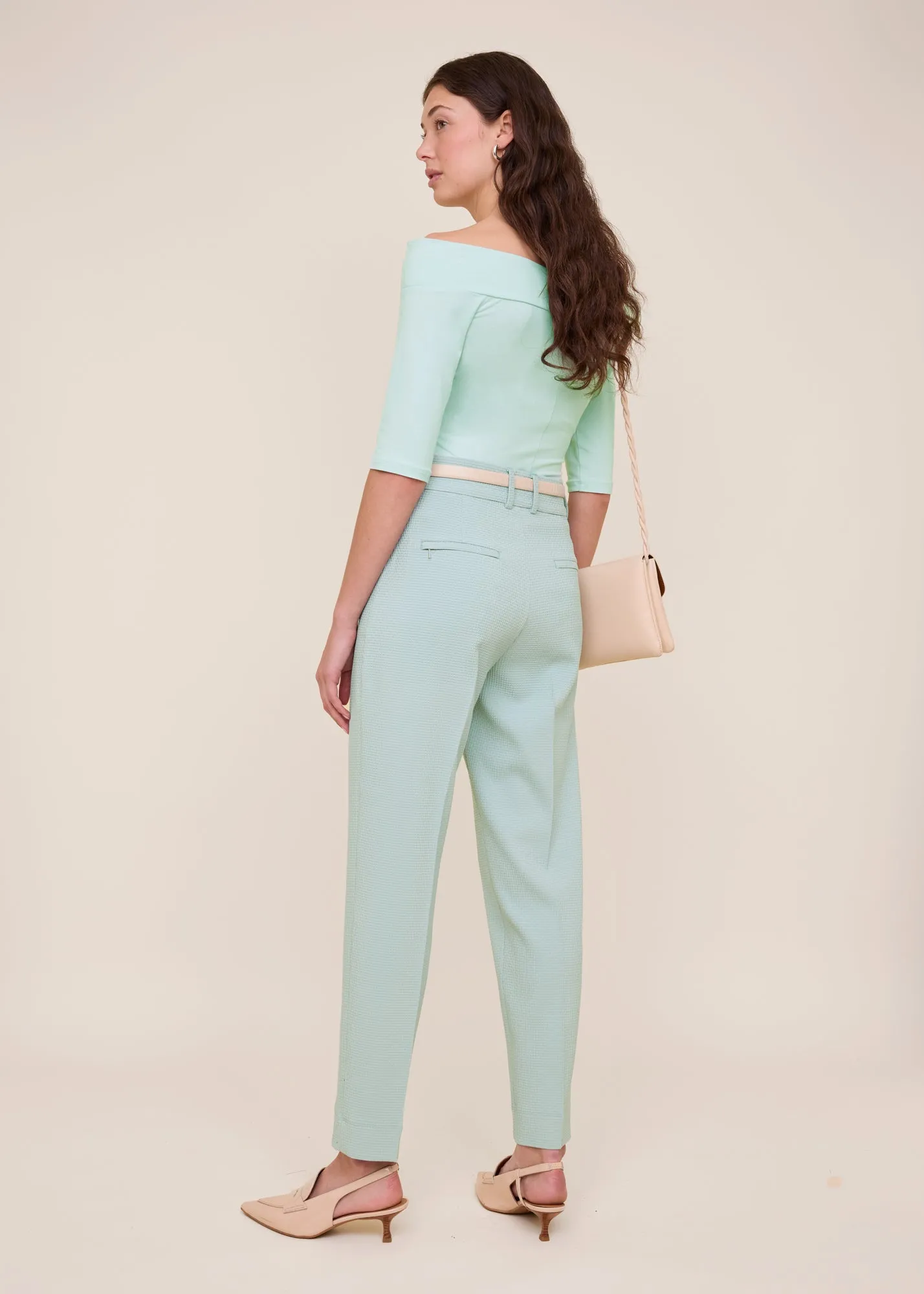 Tapered waffle trousers