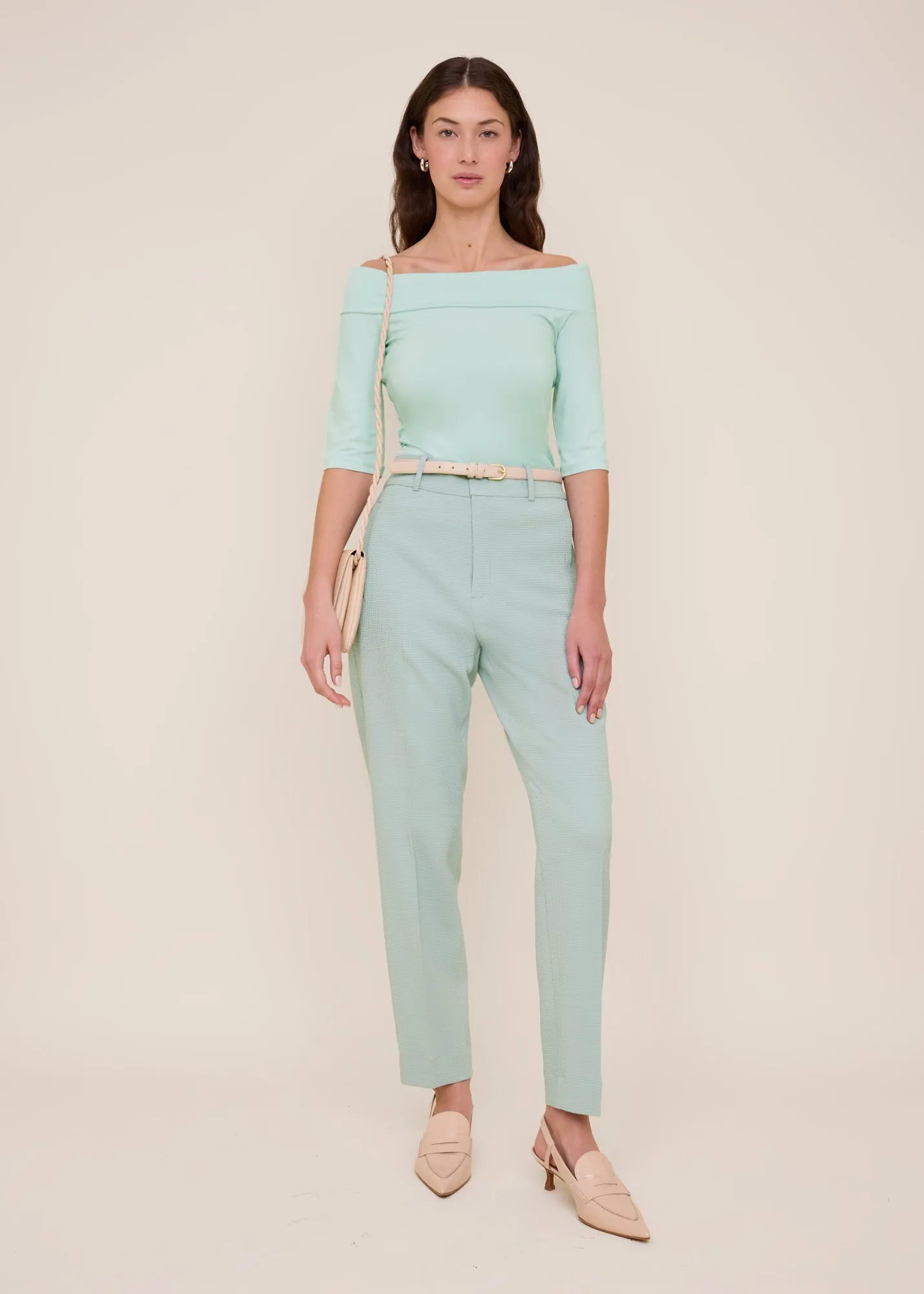 Tapered waffle trousers