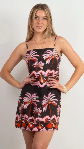 Charcoal Valetta Mini Dress with Elegant Detailing